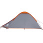 Tente de camping à dôme 4 personnes gris et orange imperméable