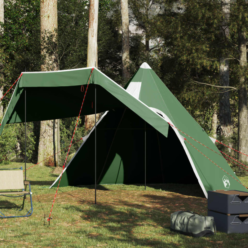 Tente de camping tipi 5 personnes vert imperméable