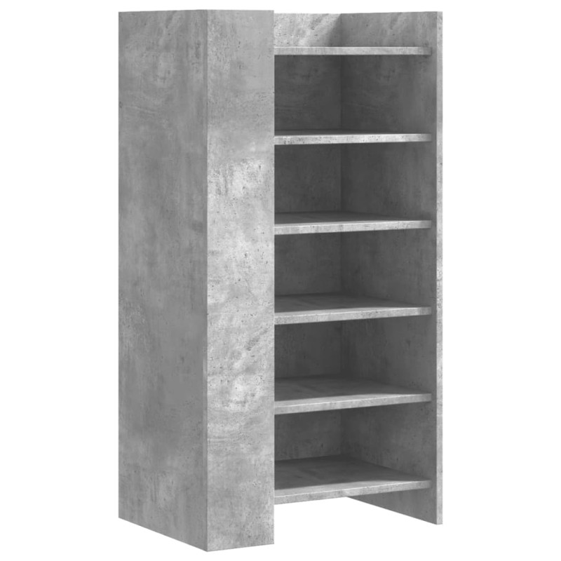 Armoire à chaussures gris béton 52x37,5x100cm bois d ingénierie