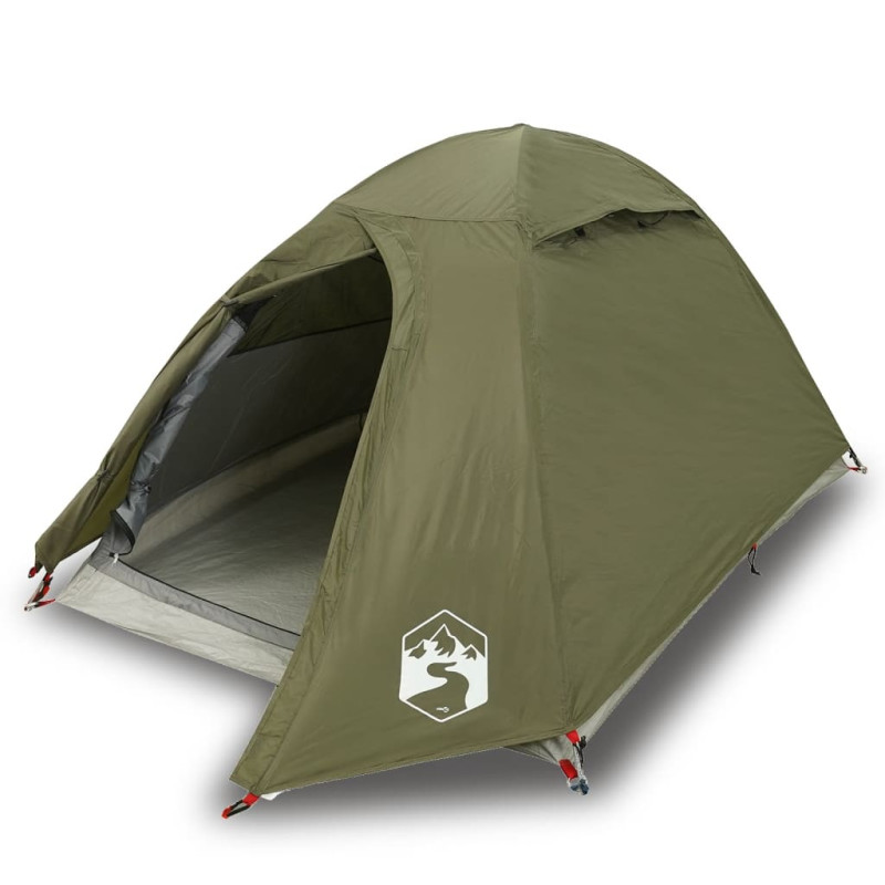 Tente de camping à dôme 2 personnes vert olive imperméable