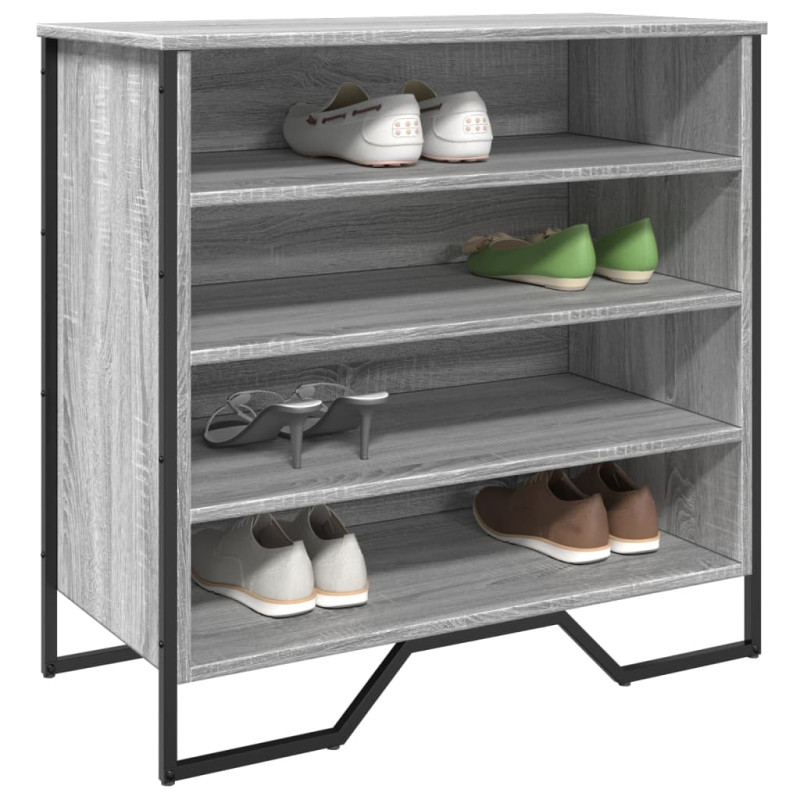 Armoire à chaussures sonoma gris 80x38x78 cm bois d ingénierie