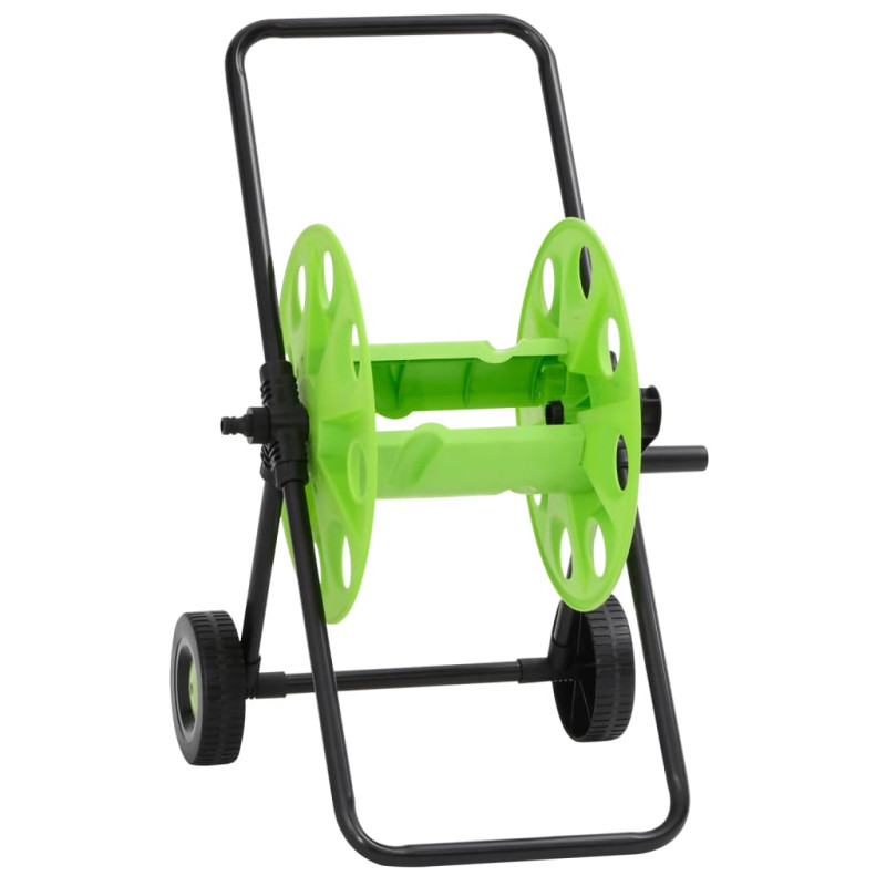 Chariot enrouleur vert pour tuyau de 60 m 1 2" acier