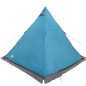 Tente familiale tipi 6 personnes bleu imperméable