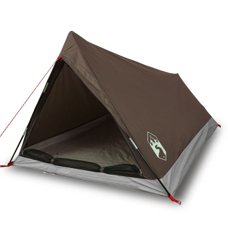 Tente de camping 2 personnes marron imperméable