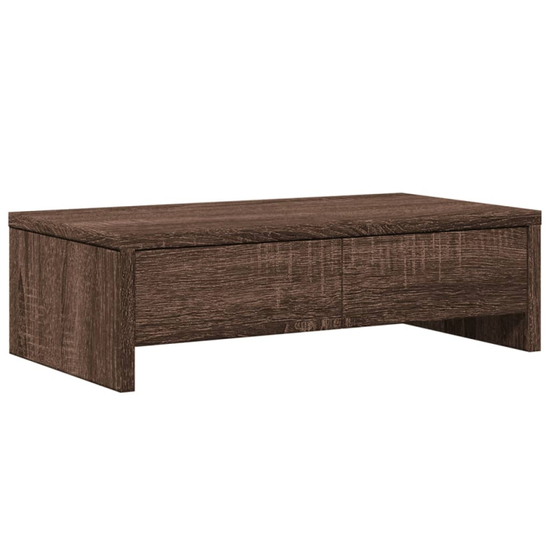 Support de moniteur avec tiroirs chêne marron bois d ingénierie