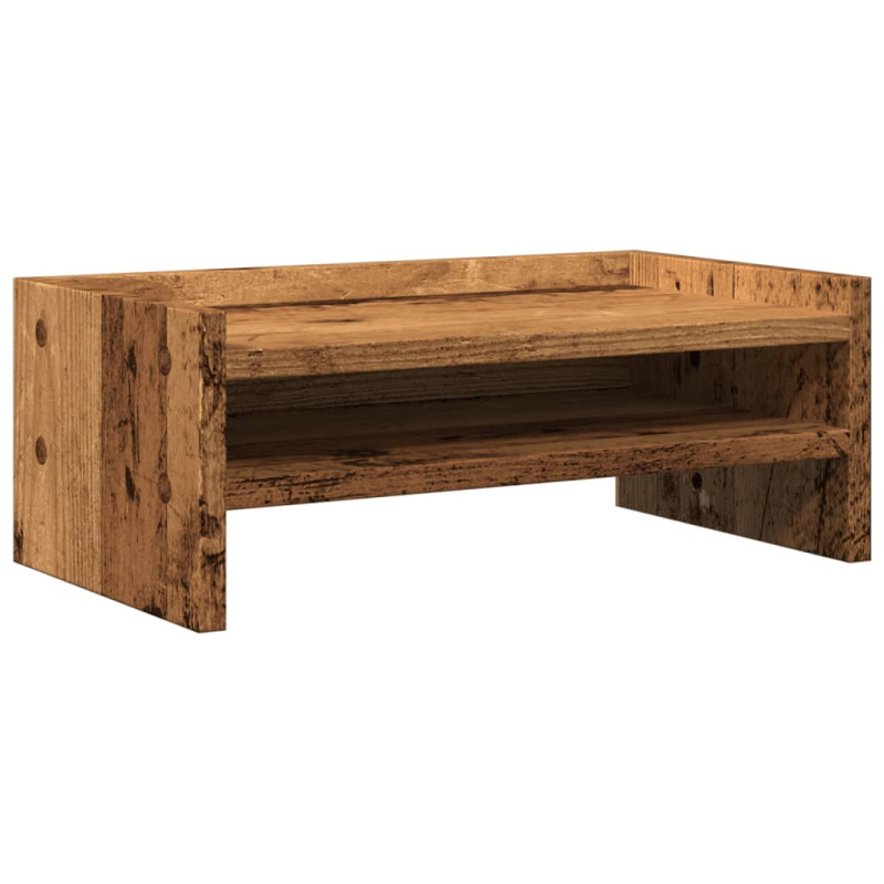 Support de moniteur vieux bois 42x24x16 cm bois d ingénierie