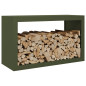 Portant de bois de chauffage vert 100x40x60 cm acier