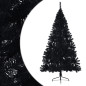 Demi sapin de Noël artificiel avec support Noir 210 cm PVC