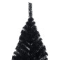 Demi sapin de Noël artificiel avec support Noir 210 cm PVC