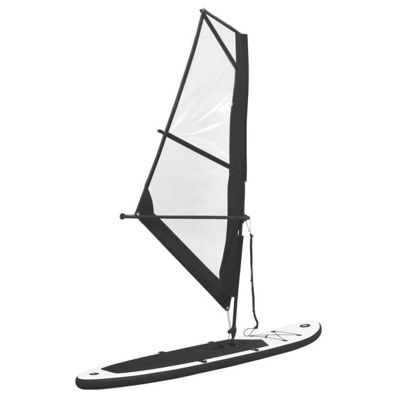 Ensemble de planche SUP gonflable avec voile Noir et blanc