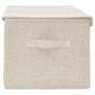 Boîte de rangement Tissu 50x30x25 cm Crème