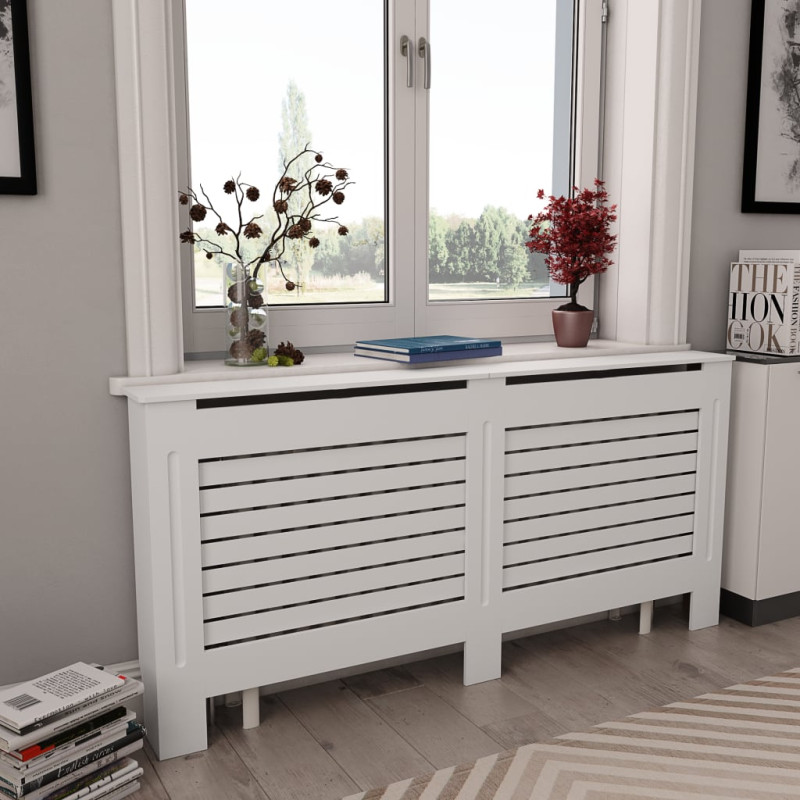 Cache radiateur Blanc 172x19x81,5 cm MDF