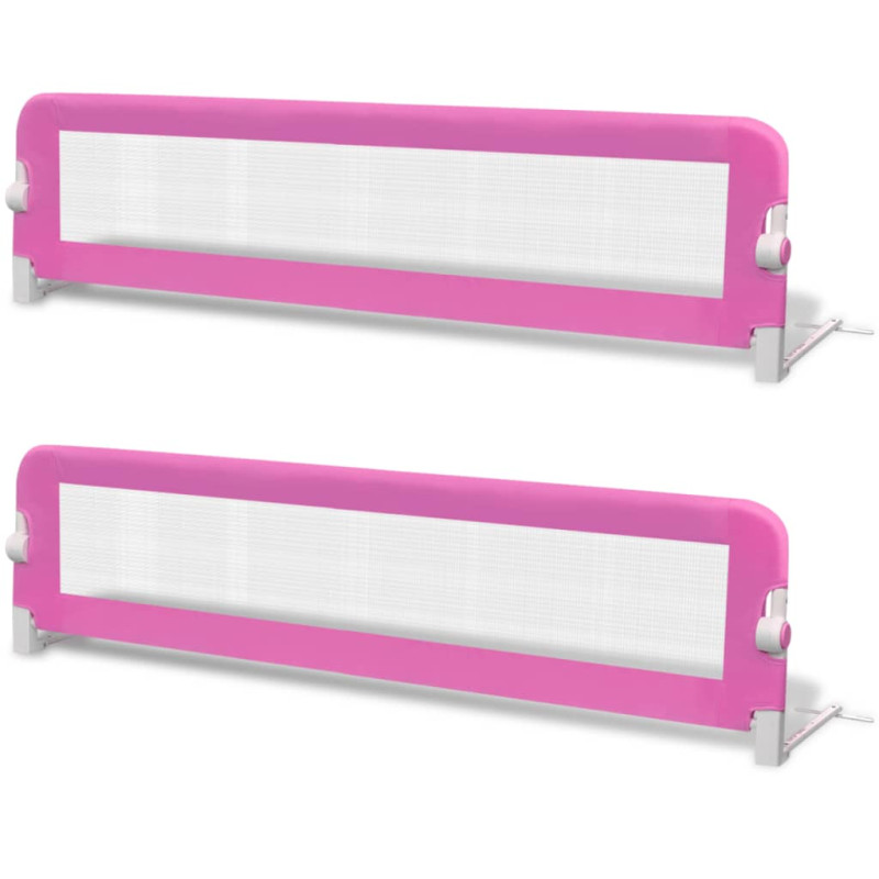 Barrière de lit de sécurité pour tout petits 2pcs Rose 150x42cm