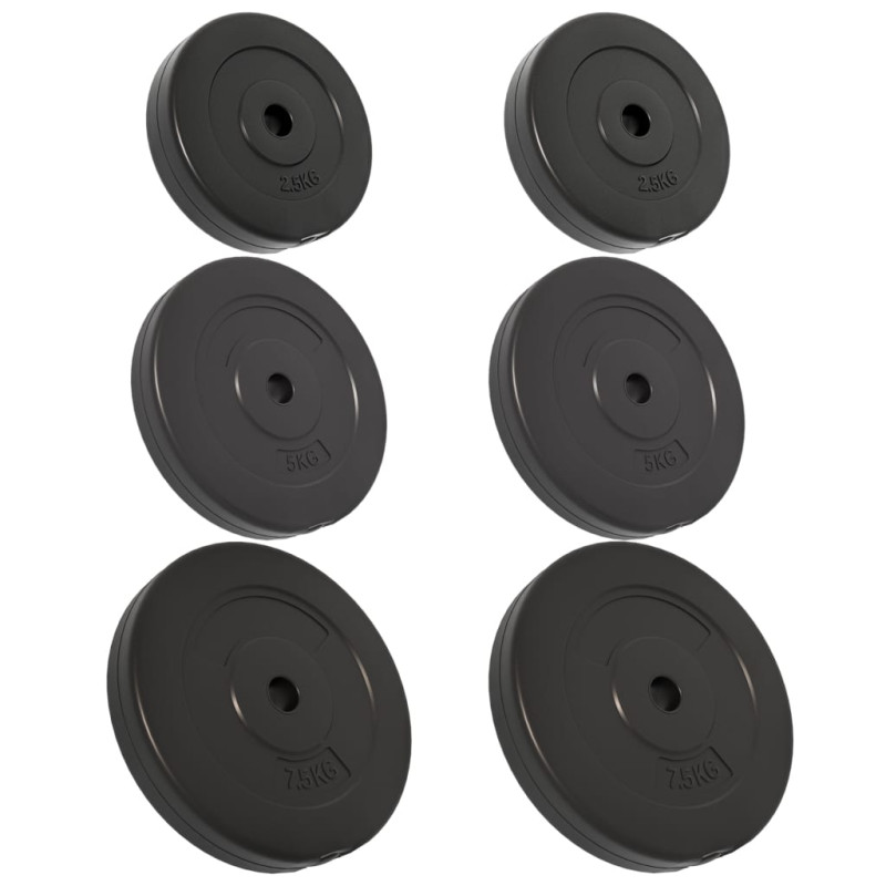 Plaques de poids 6 pcs 30 kg Béton