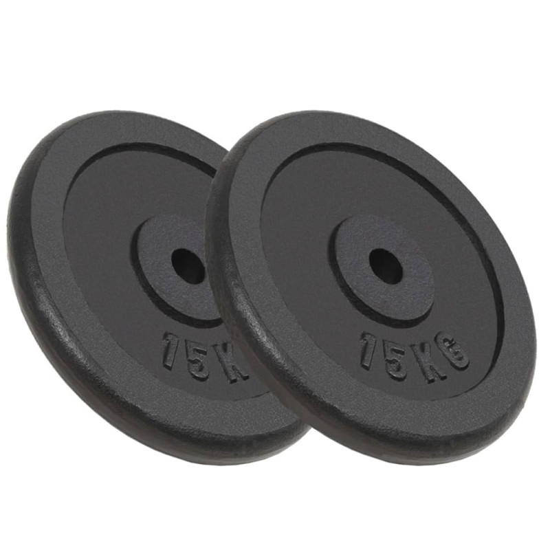 Plaque de poids 2 pcs 2x15 kg Fonte