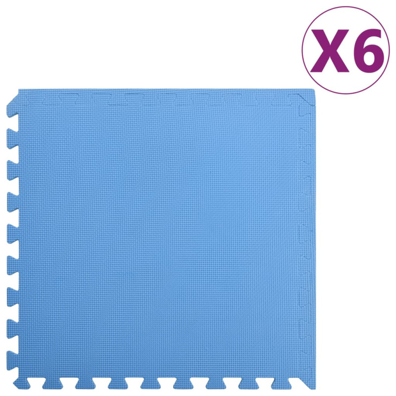 Tapis de sol 6 pcs 2,16 ㎡ EVA Mousse Bleu