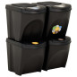 Poubelles empilables 4 pcs Anthracite 100 L 