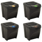 Poubelles empilables 4 pcs Anthracite 100 L 