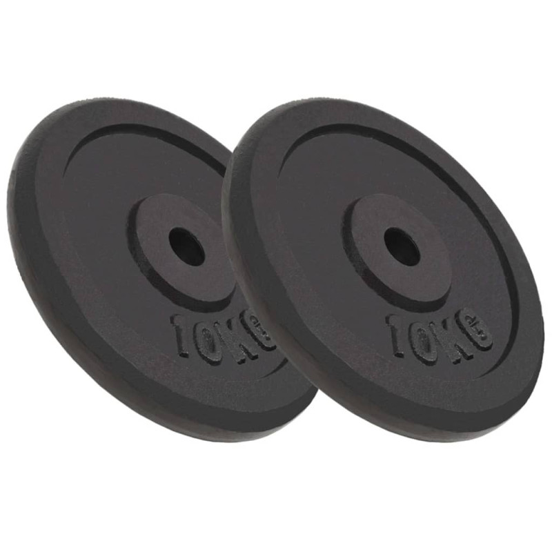 Plaque de poids 2 pcs 2x10 kg Fonte