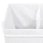 Panier à linge avec 2 sections bambou blanc 100 L