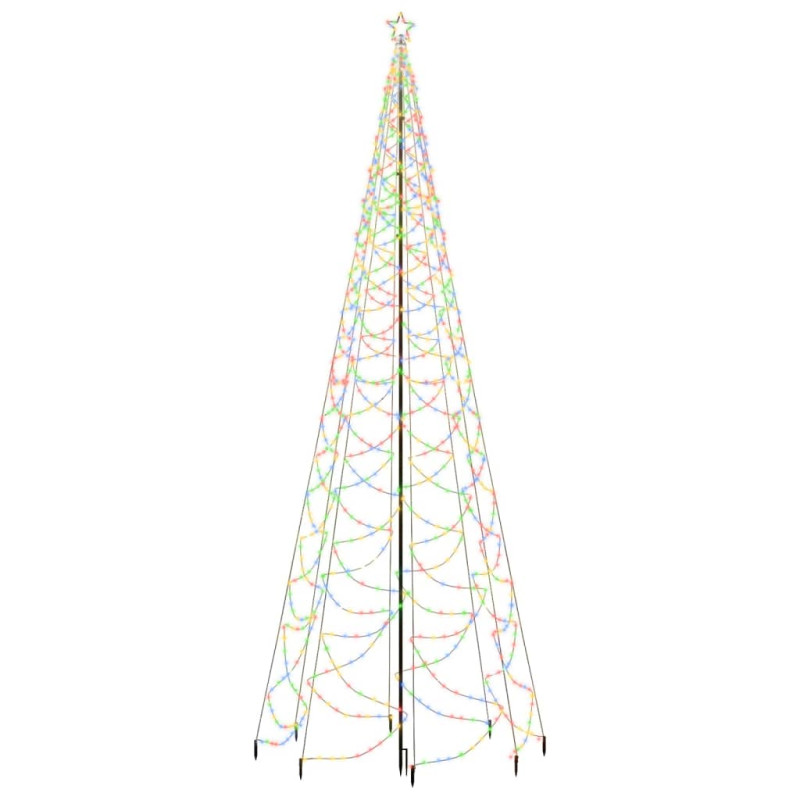 Arbre de Noël avec poteau en métal 1400 LED colorées 5 m