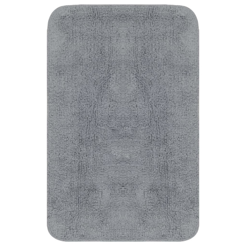 Tapis de salle de bain 2 pcs Tissu Gris