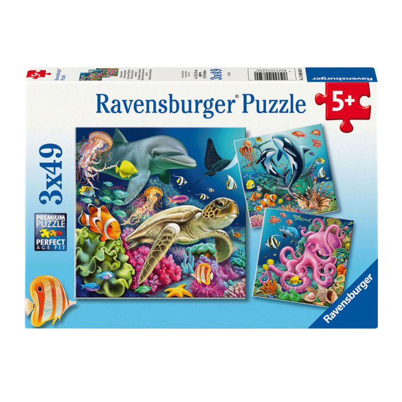 Ravensburger - Jigsaw puzzle Enchanting Underwater World, 3x49pcs. 120008590