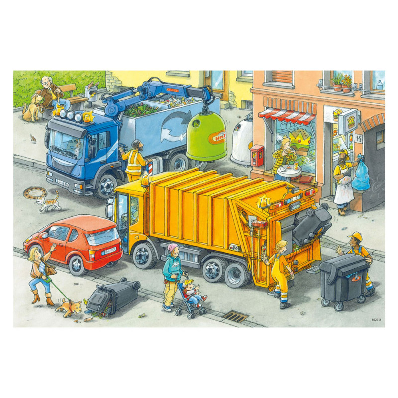 Ravensburger - Jigsaw puzzle Garbage truck and Tow truck, 2x24 pcs. 050963