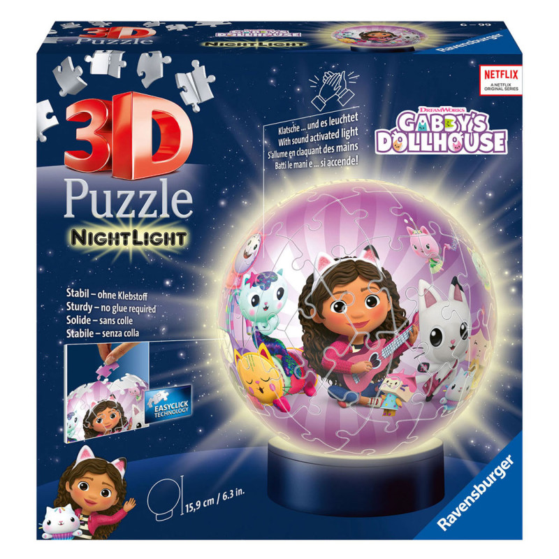 Ravensburger - 3D Puzzle Gabby's Dollhouse Night Lamp, 72pcs. 115754