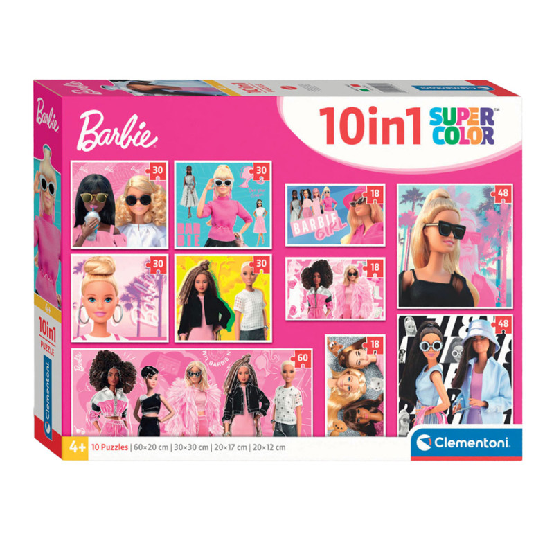 Clementoni Jigsaw Puzzle Super Color 10in1 Barbie 20282