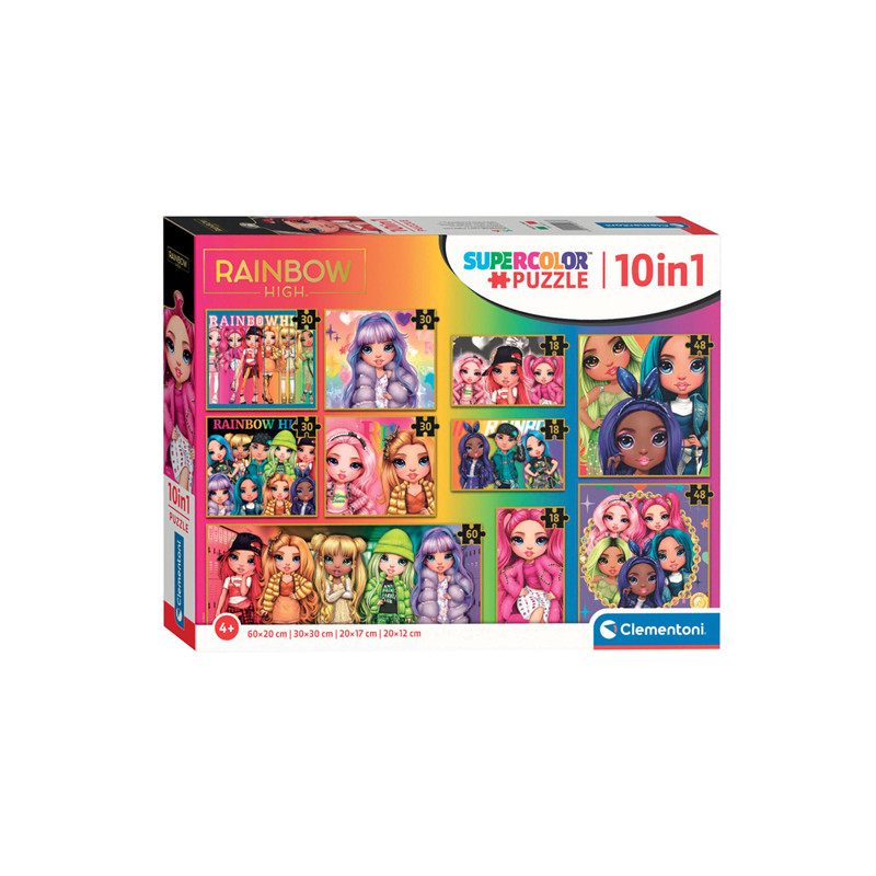 Clementoni Jigsaw Puzzle Super Color 10in1 Rainbow High 20273