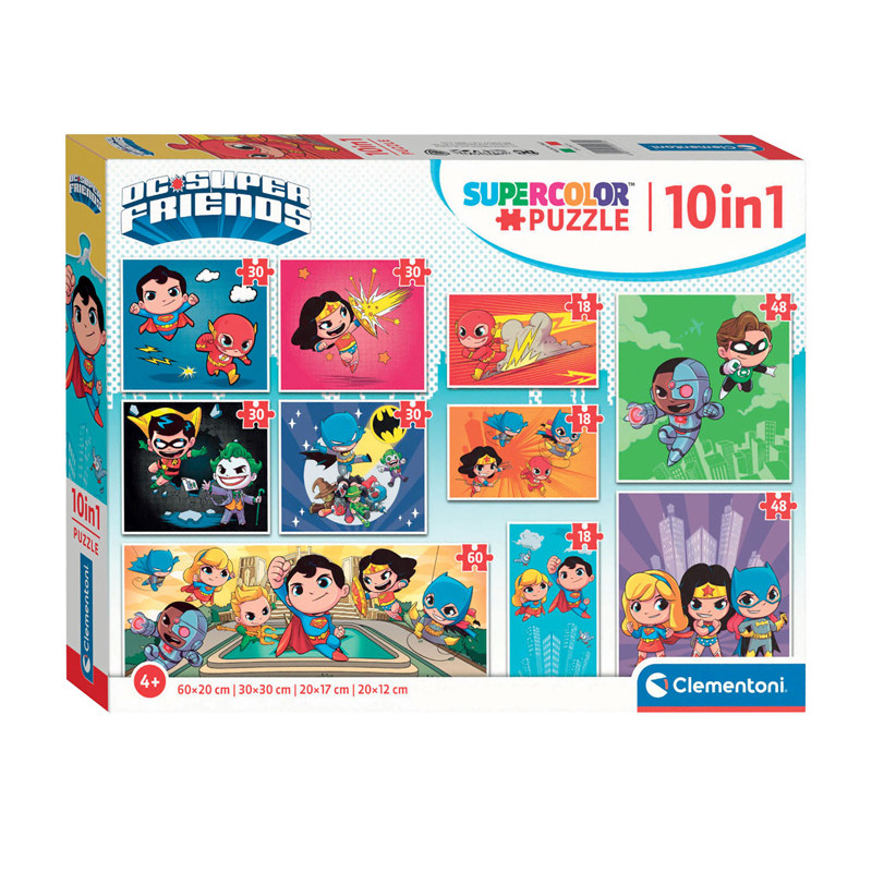 Clementoni Jigsaw Puzzle Super Color 10in1 DC Comics 20272