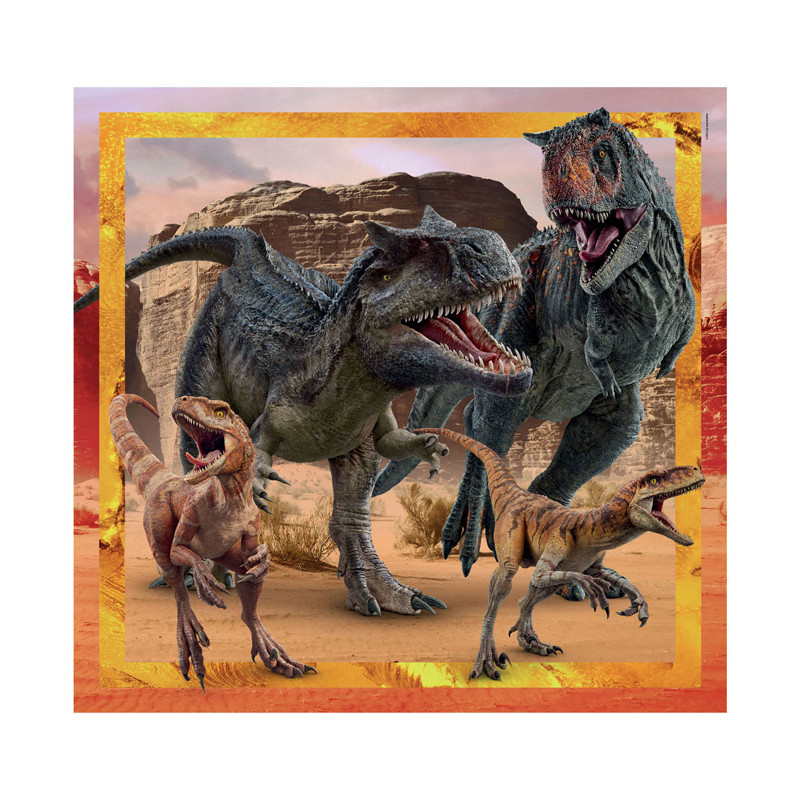 Clementoni Jigsaw Puzzle Super Color Square Jurassic World, 3x 25314