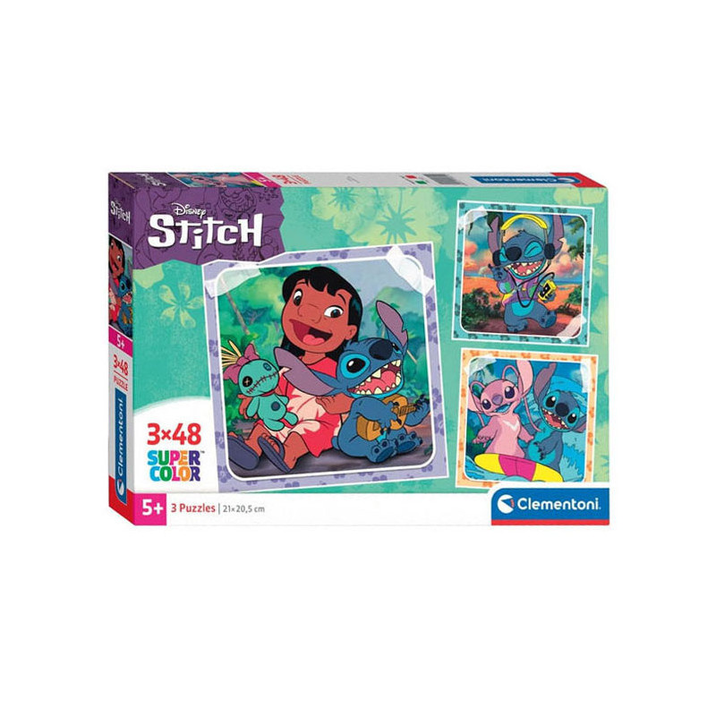 Clementoni Jigsaw Puzzle Super Color Square Disney Stitch, 3x4 25321