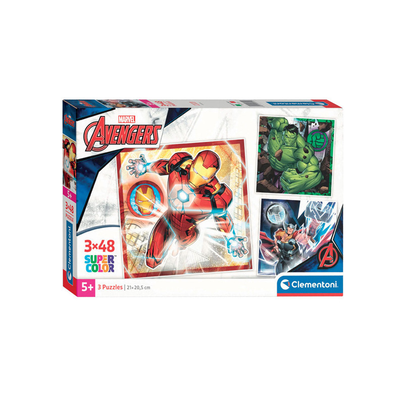 Clementoni Jigsaw Puzzle Super Color Square Marvel Avengers, 3 25315