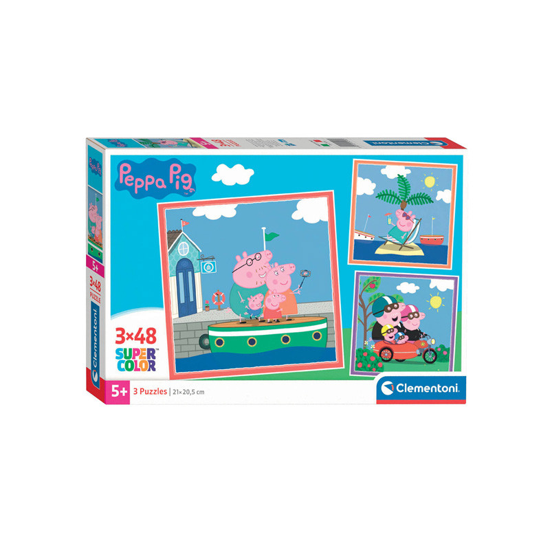 Clementoni Jigsaw Puzzle Super Color Square Peppa Pig, 3x48pcs. 25293