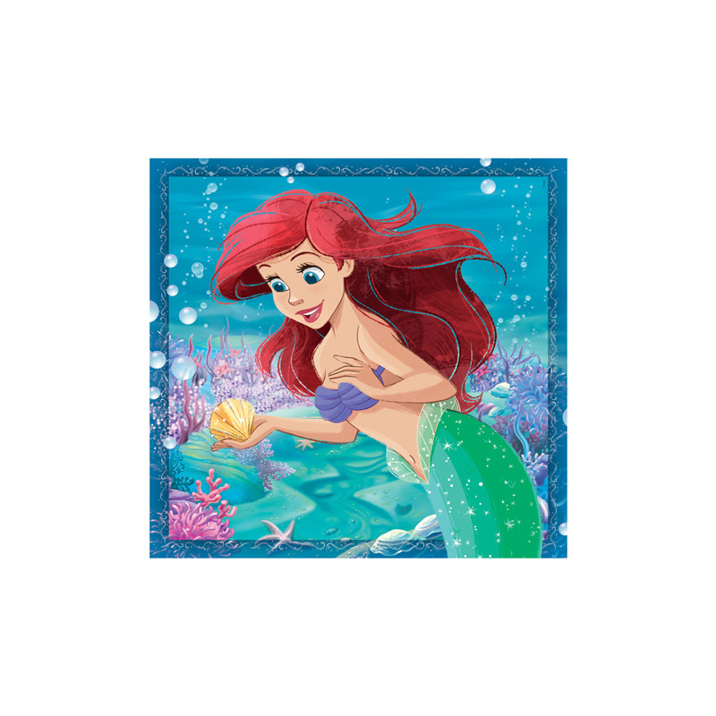 Clementoni Jigsaw Puzzle Super Color Square Disney Princess, 3x 25304