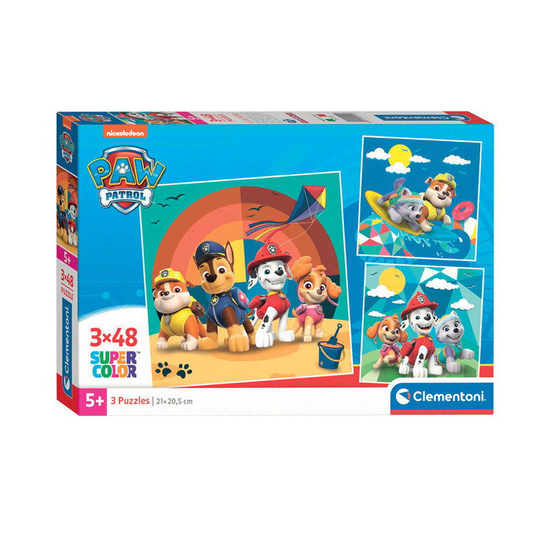 Clementoni Jigsaw Puzzle Super Color Square PAW Patrol, 3x48pcs 25291