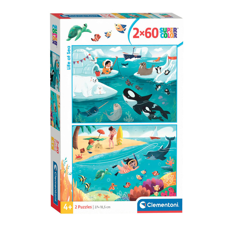 Clementoni Jigsaw Puzzle Super Color Life at Sea, 2x60pcs. 24817