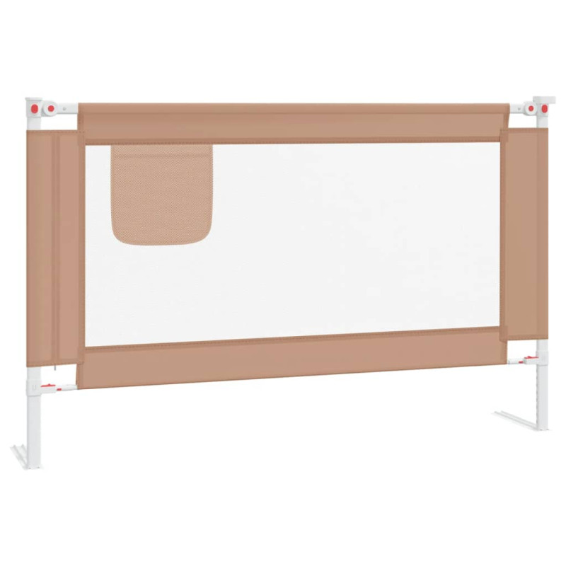 Barrière de sécurité de lit d enfant Taupe 120x25 cm Tissu