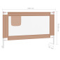 Barrière de sécurité de lit d enfant Taupe 120x25 cm Tissu