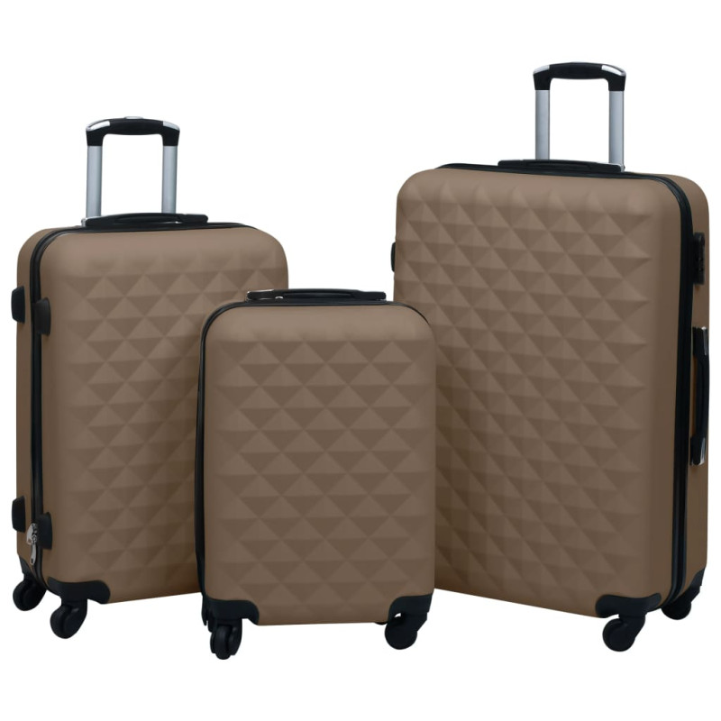 Ensemble de valises rigides 3 pcs Marron ABS