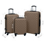 Ensemble de valises rigides 3 pcs Marron ABS