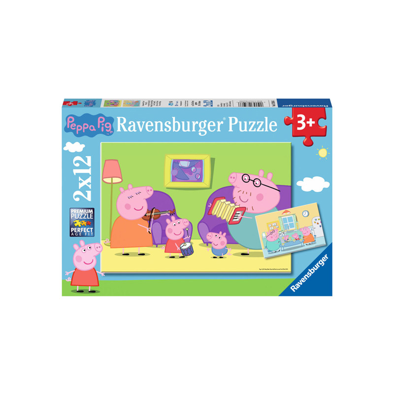 Ravensburger - Jigsaw puzzle At home with Peppa Pig, 2x12 pcs. 75966