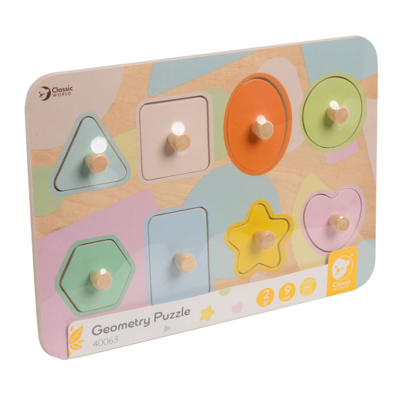 Classic World Wooden Nipple Puzzle Shapes, 8pcs. 40063