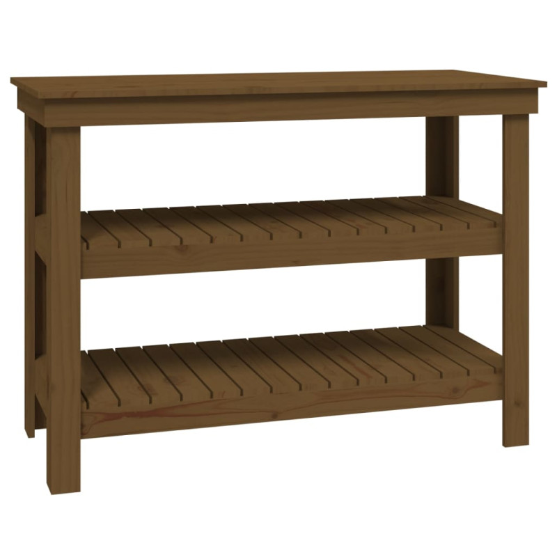 Banc de travail Marron miel 110,5x50x80 cm Bois de pin massif