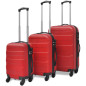 Valise rigide 3 pièces Rouge 45,5 55 66 cm