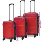 Valise rigide 3 pièces Rouge 45,5 55 66 cm