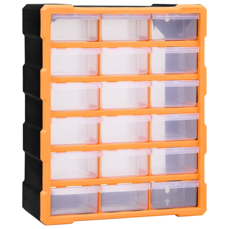 Organisateur multi tiroirs avec 18 tiroirs centraux 38x16x47 cm