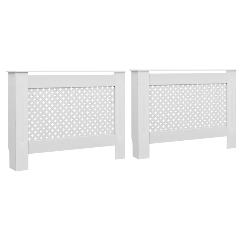 Cache radiateurs 2 pcs Blanc 112x19x81,5 cm MDF